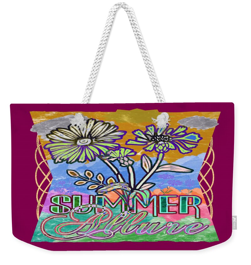 Summer Allure Weekender Tote Bag featuring the digital art Summer Allure Fun in the Sun by Delynn Addams