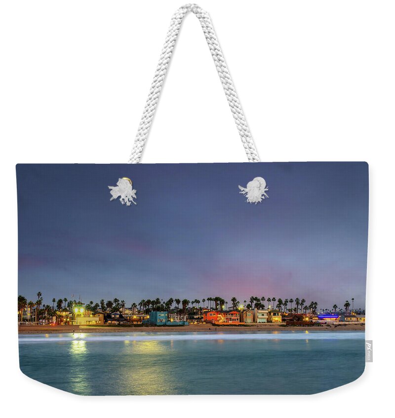 San Diego Weekender Tote Bag featuring the photograph Imperial beach at night, San Diego by Delphimages Photo Creations