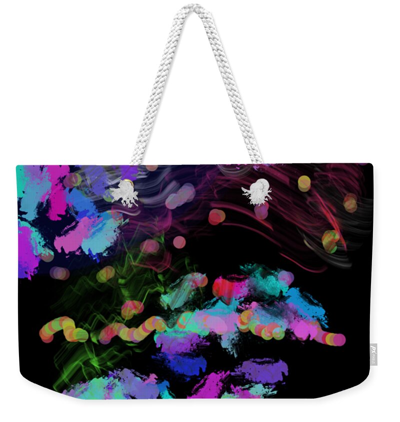 Abstract Expressionism Weekender Tote Bag featuring the digital art As We Step into the Night by Zotshee Zotshee
