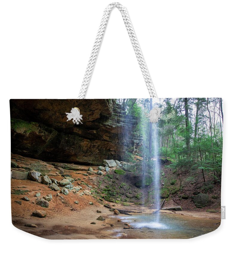 Colorful Waterfall Weekender Tote Bag featuring the photograph Ash Cave Ohio by Dan Sproul