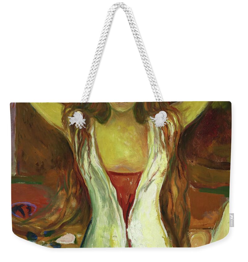 Edvard Munch Weekender Tote Bag featuring the painting Ashes, Detail by Edvard Munch