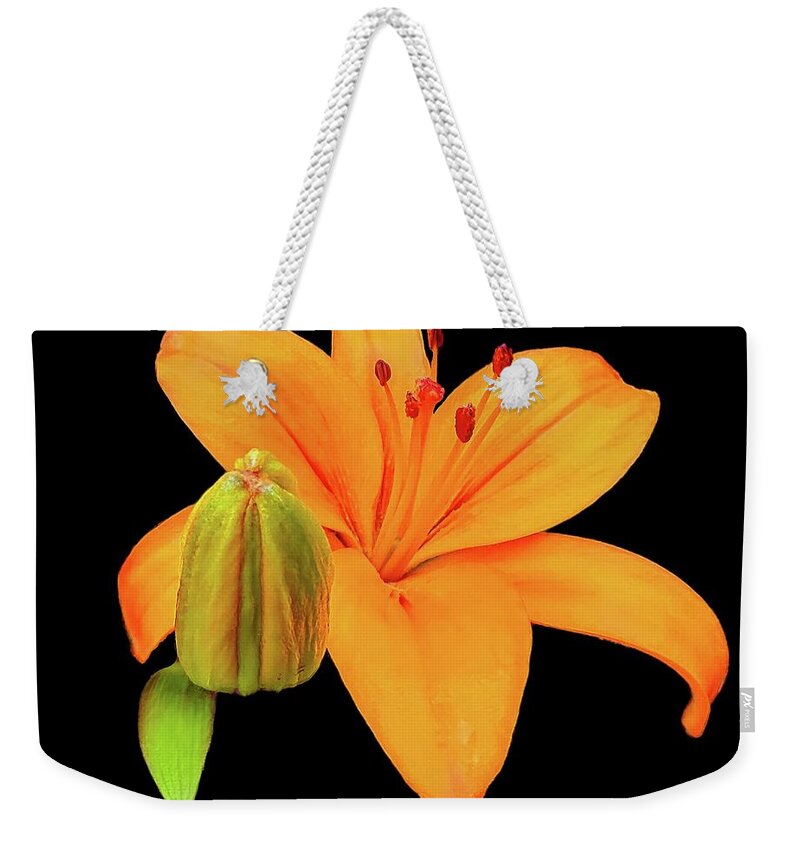Flower Weekender Tote Bag featuring the photograph Asiatic Lily by Allen Nice-Webb