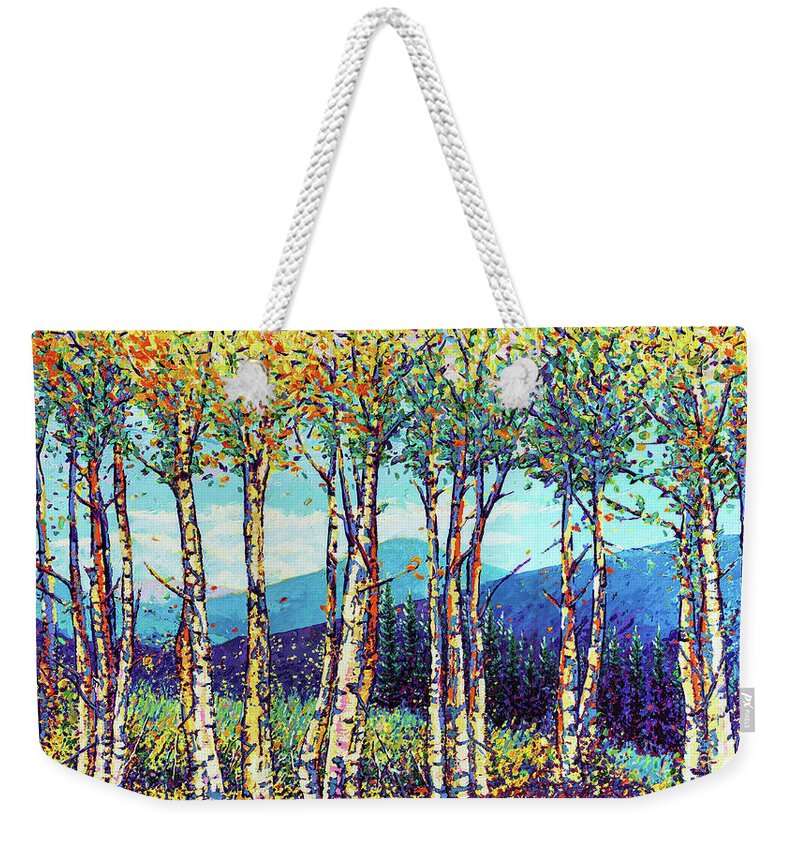 Impressionism Weekender Tote Bag featuring the painting Aspen Melody by Darien Bogart