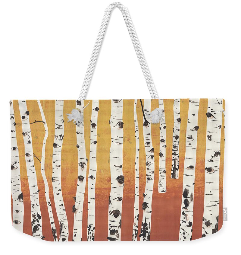 Aspen Trees Weekender Tote Bag featuring the painting Aspen Trees I by Nikita Coulombe