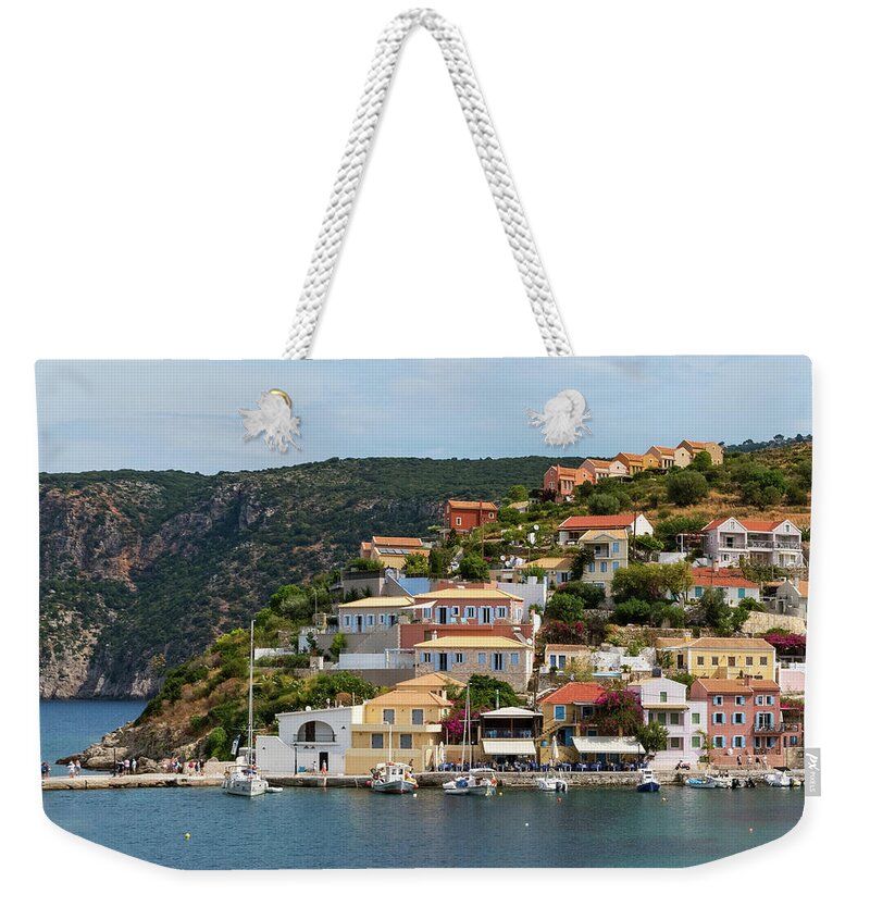 Assos Weekender Tote Bag featuring the photograph Assos in Cephalonia by Rob Hemphill