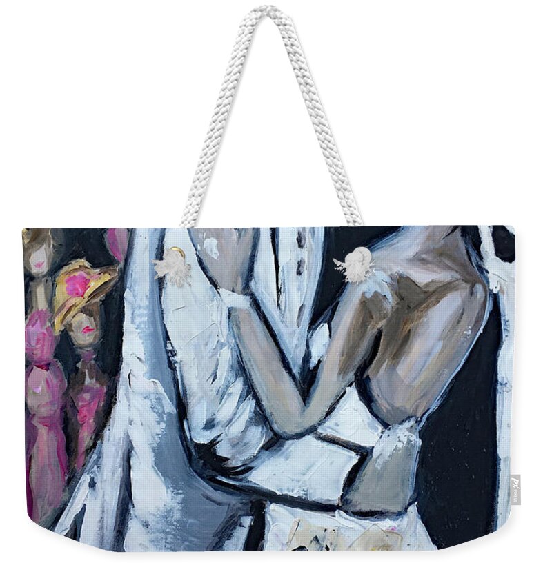 Wedding Weekender Tote Bag featuring the painting At Last by Roxy Rich