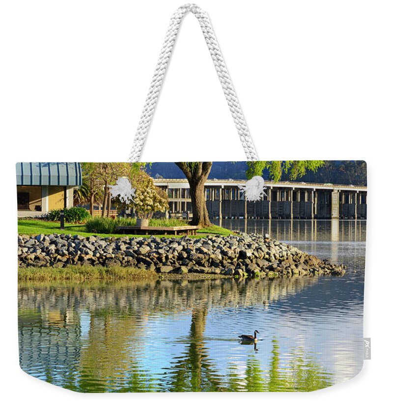 Peaceful Weekender Tote Bag featuring the photograph At the Lagoon by Richardson Bay by Brian Tada
