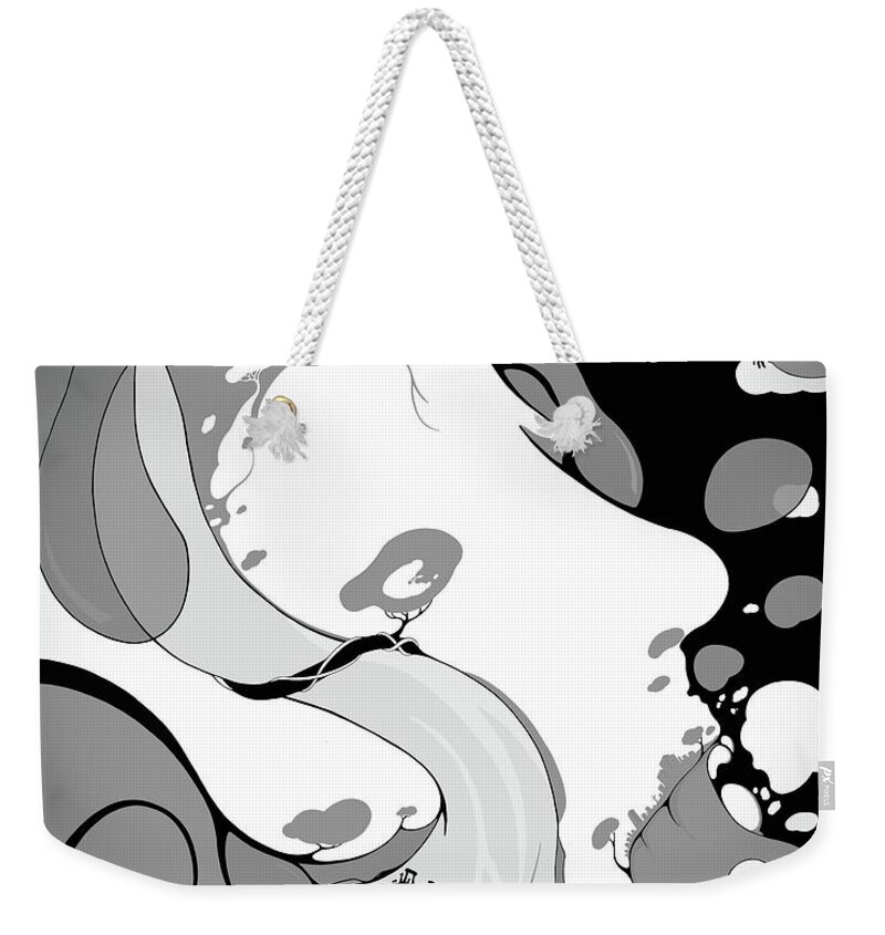 Black And White Weekender Tote Bag featuring the digital art Atrophy Of Consciousness BW by Craig Tilley