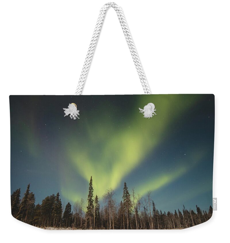 Aurora Borealis Weekender Tote Bag featuring the photograph Dance of wild nature - Aurora borealis by Vaclav Sonnek