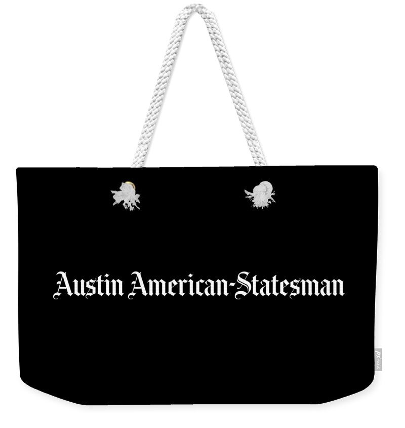 Austin Weekender Tote Bag featuring the digital art Austin American-Statesman White Logo by Gannett Co
