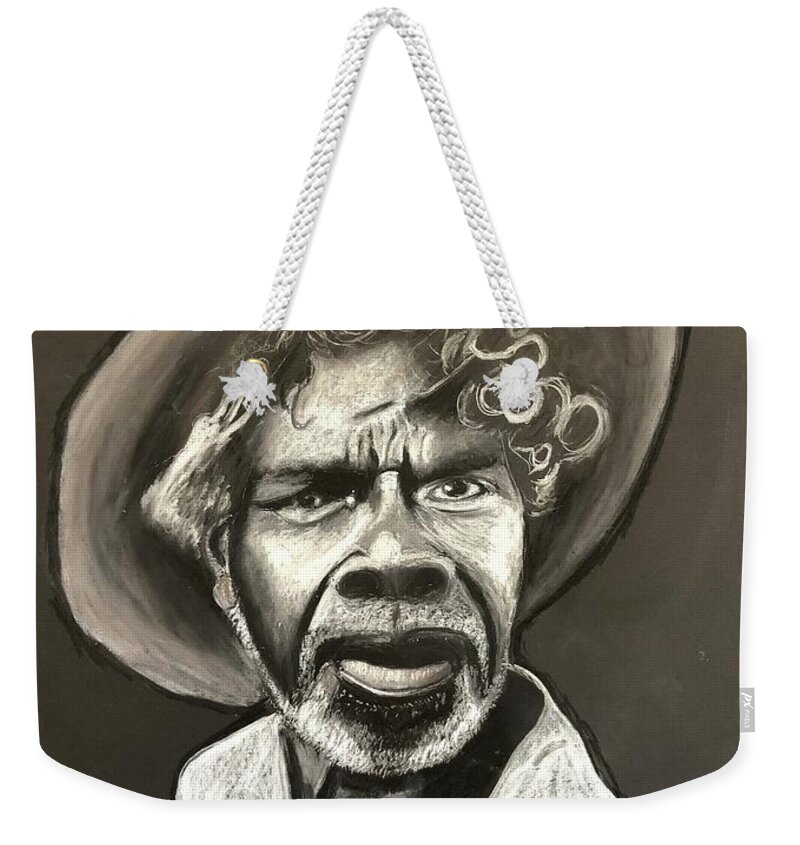 Australian Weekender Tote Bag featuring the pastel Australian Aboriginal Stockman #1 by Richard Le Page