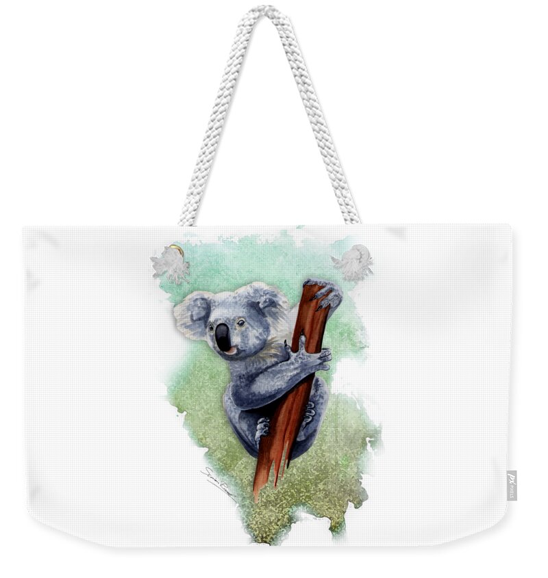 Art Weekender Tote Bag featuring the painting Australian Koala by Simon Read