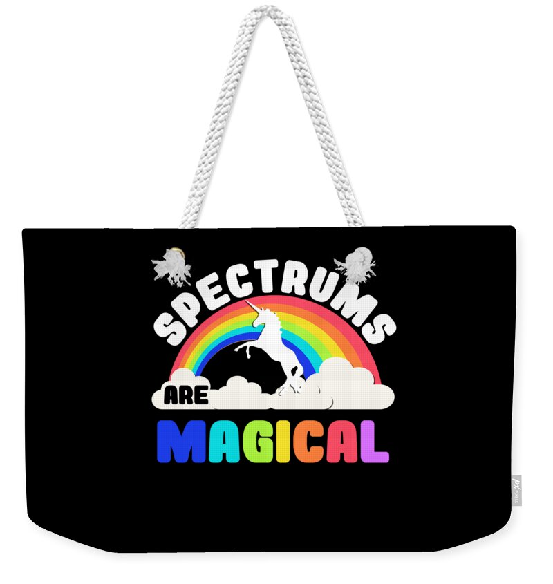 Unicorn Weekender Tote Bag featuring the digital art Autism Awareness Spectrums Are Magical by Flippin Sweet Gear