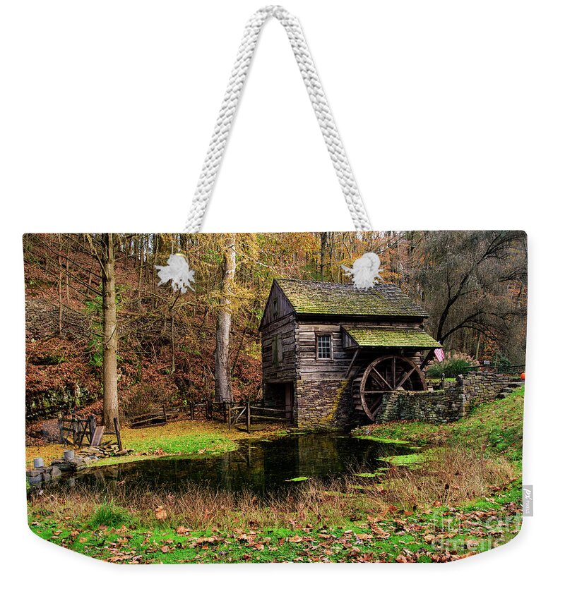 (architecture Or Architectural) Weekender Tote Bag featuring the photograph Autumn at Cuttalossa by Debra Fedchin