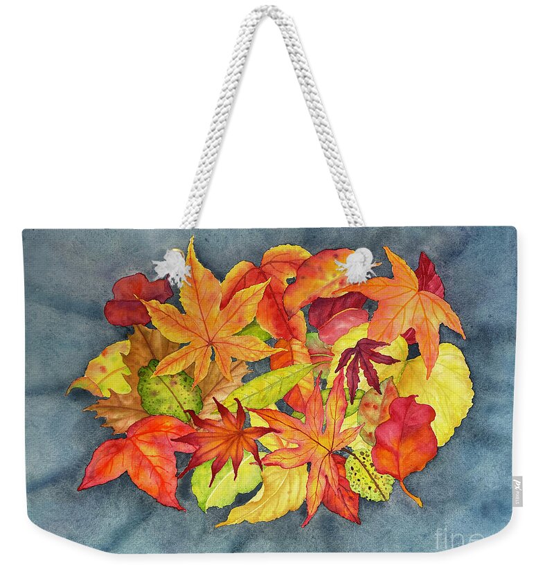 Autumn Weekender Tote Bag featuring the painting Autumn Collection by Lucy Arnold