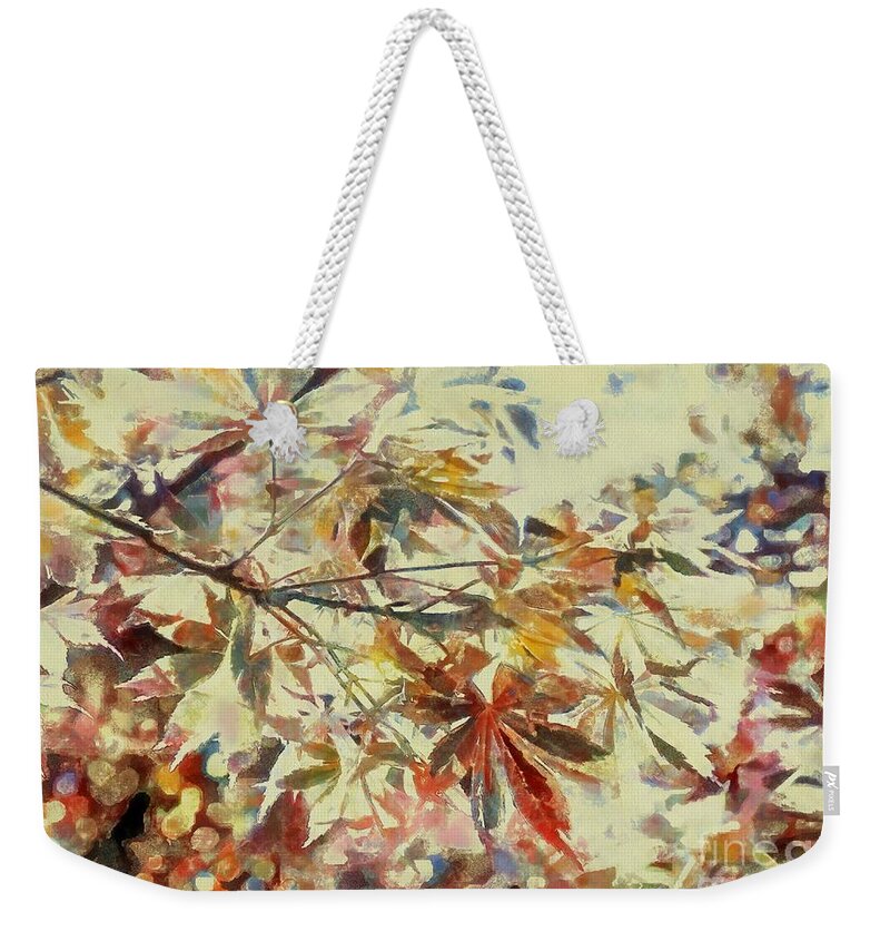 Autumn Colours Weekender Tote Bag featuring the digital art Autumn colour #2 by Fran Woods