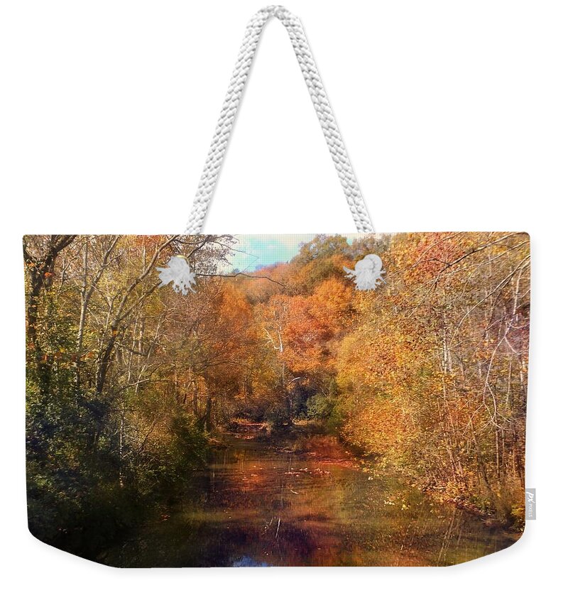 Stream Weekender Tote Bag featuring the photograph Autumn Glory by David Neace