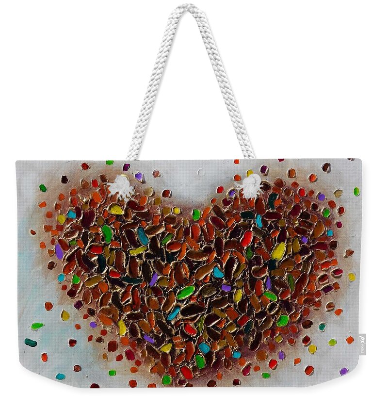 Heart Weekender Tote Bag featuring the painting Autumn Heart by Amanda Dagg