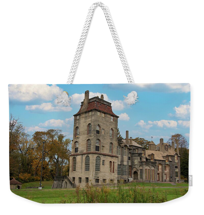 Autumn Weekender Tote Bag featuring the photograph Autumn in Doylestown - Fonthill Castle by Bill Cannon