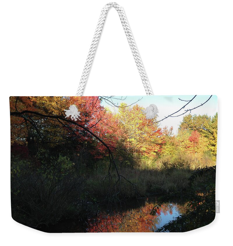 Salem Weekender Tote Bag featuring the photograph Autumn in Salem by Roxy Rich