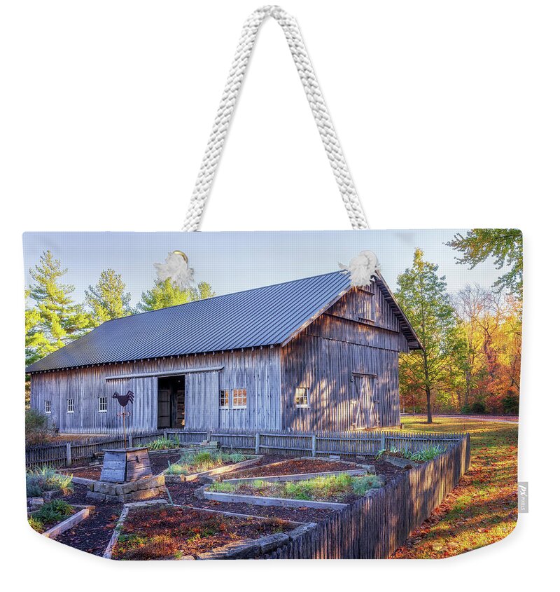 Barn Weekender Tote Bag featuring the photograph Autumn in the Herb Garden by Susan Rissi Tregoning