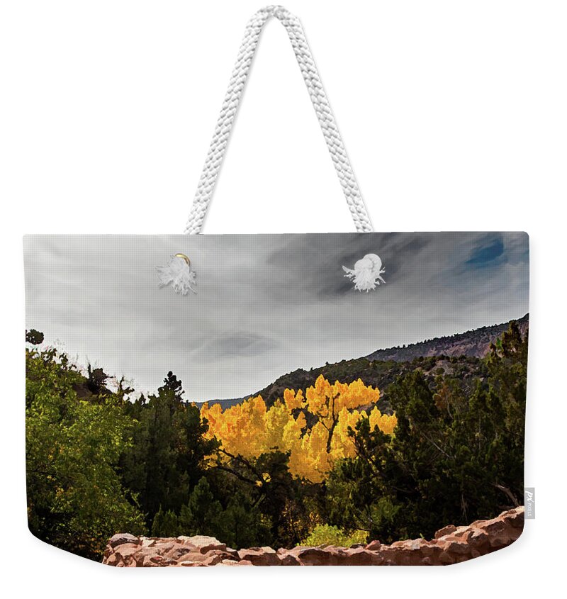 Autumn Weekender Tote Bag featuring the photograph Autumn in the Jemez by Neala McCarten