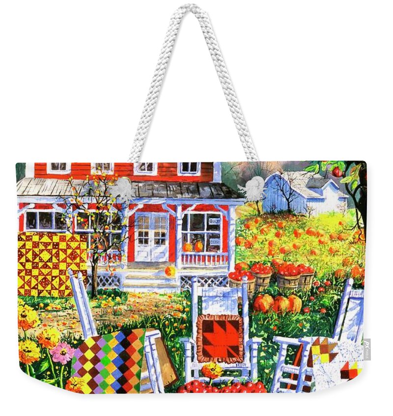 Autumn Weekender Tote Bag featuring the painting Autumn Joy by Diane Phalen