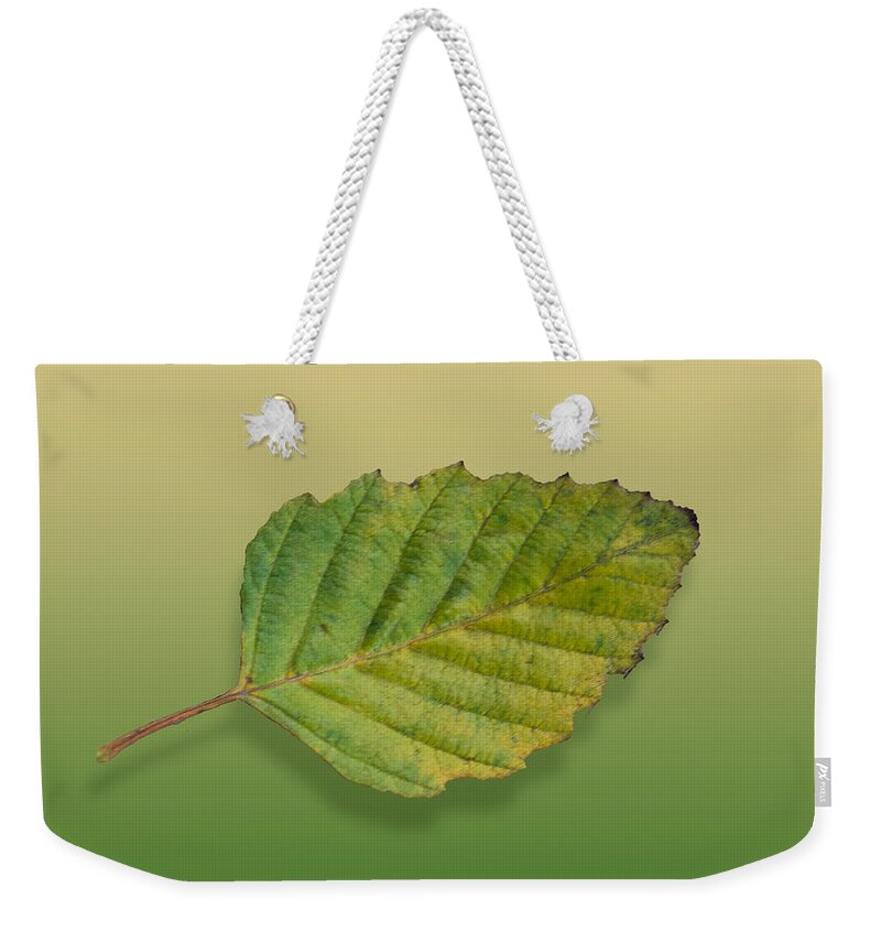 Leaf Weekender Tote Bag featuring the digital art Autumn Leaf 4 of 5 by L Bosco