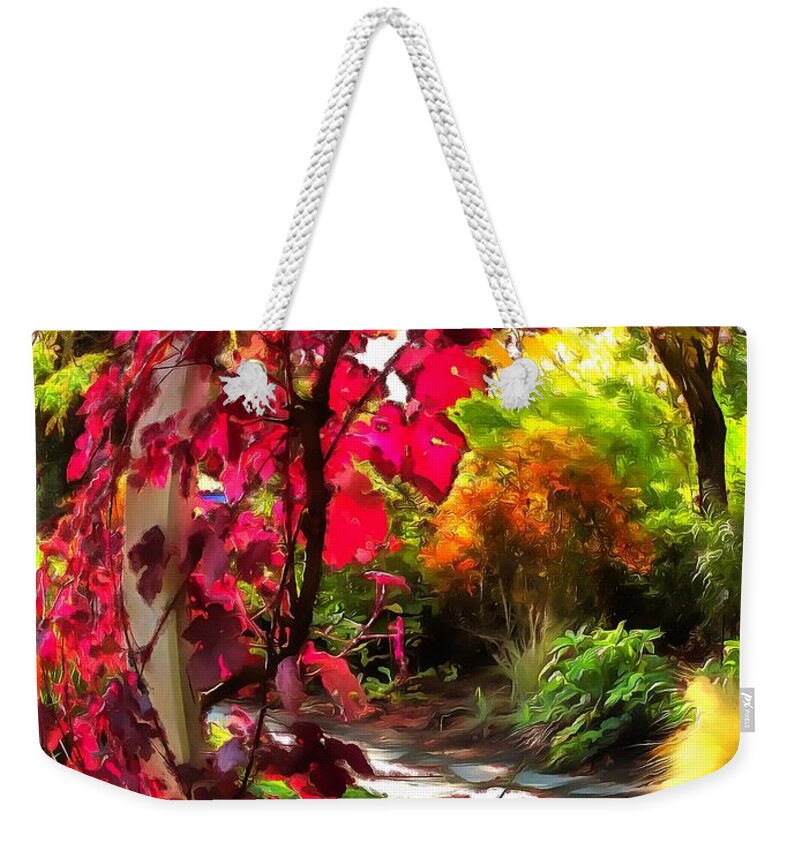 Autumn Leaves Weekender Tote Bag featuring the photograph Autumn Leaf Swirl by Sea Change Vibes