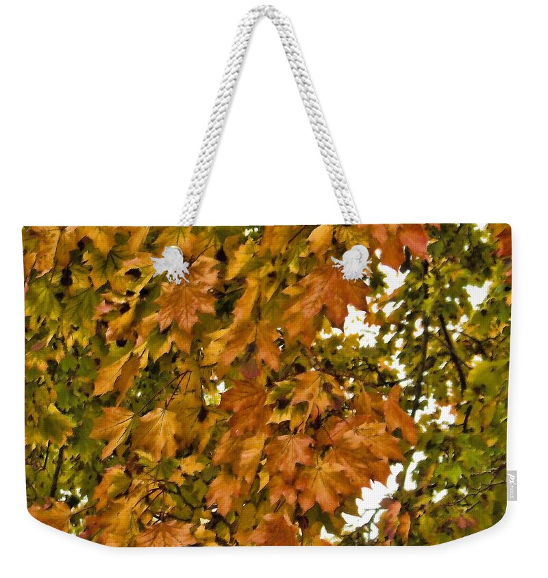 Autumn Weekender Tote Bag featuring the mixed media Autumn Leaves by Christopher Reed