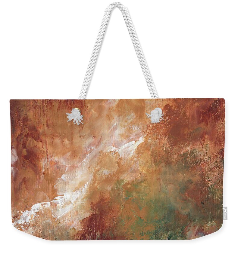 Abstract Weekender Tote Bag featuring the painting Autumn Passage by Jai Johnson