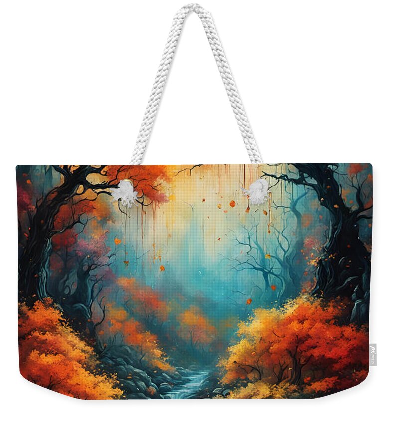 Autumn Weekender Tote Bag featuring the photograph Autumn Stream by Cate Franklyn