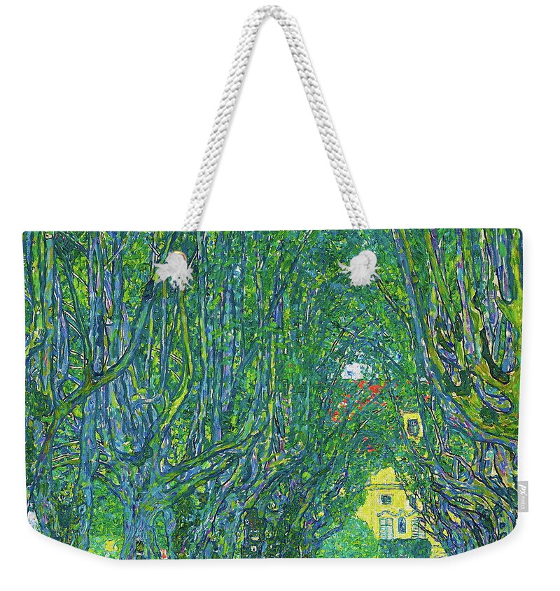 Avenue In The Park In Front Of Schloss Kammer Weekender Tote Bag featuring the painting Avenue in the park in front of Schloss Kammer by Gustav Klimt