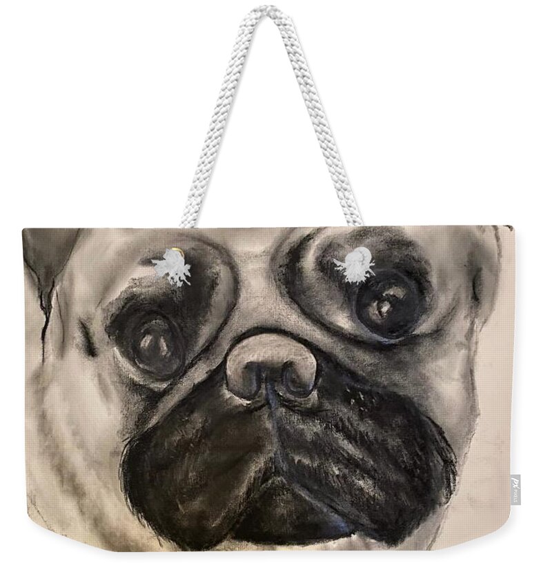  Weekender Tote Bag featuring the drawing Ayden by Angie ONeal