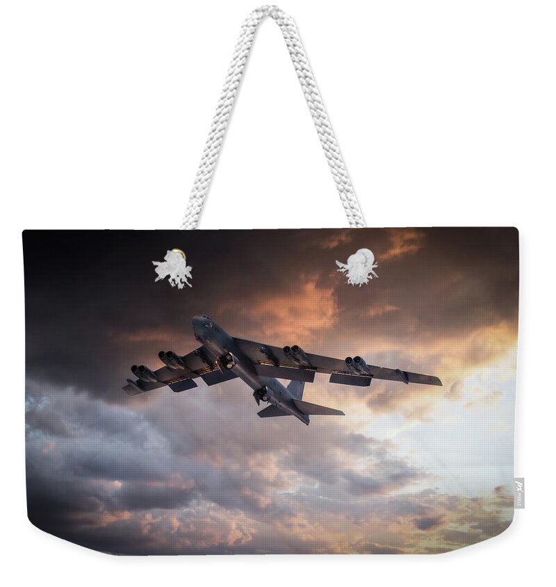 B-52 Weekender Tote Bag featuring the digital art B-52 Launch by Airpower Art