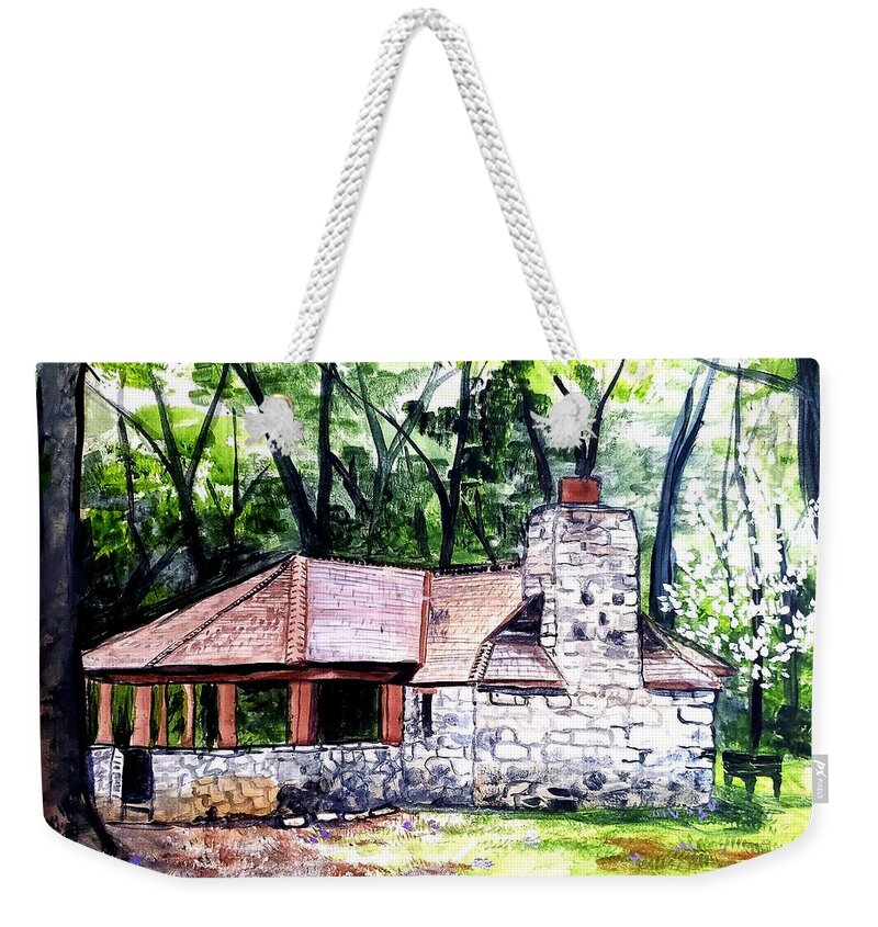 Babler Weekender Tote Bag featuring the painting Babler in May by Alexandria Weaselwise Busen