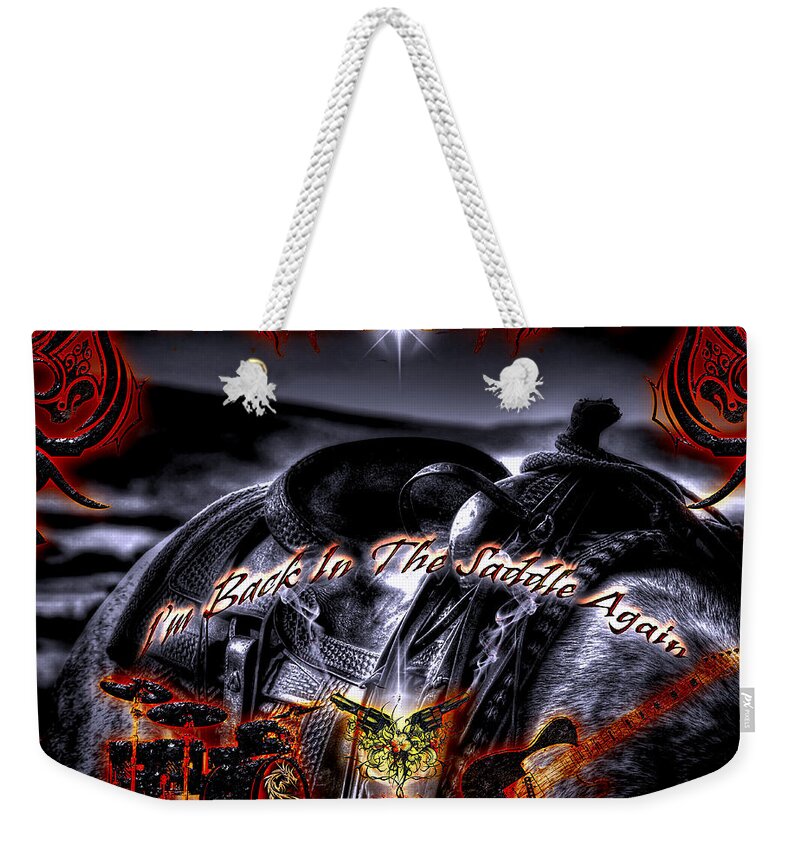 Horses Weekender Tote Bag featuring the digital art Back In The Saddle by Michael Damiani