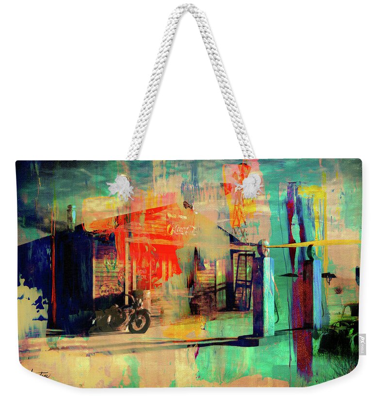 Vintage Weekender Tote Bag featuring the painting Back in Time by Chris Armytage