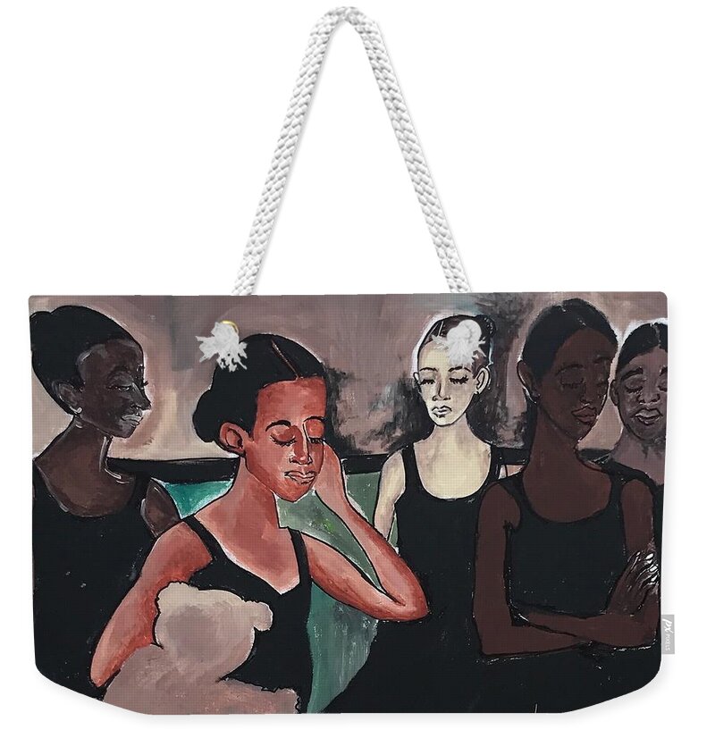  Weekender Tote Bag featuring the painting Backstage by Angie ONeal