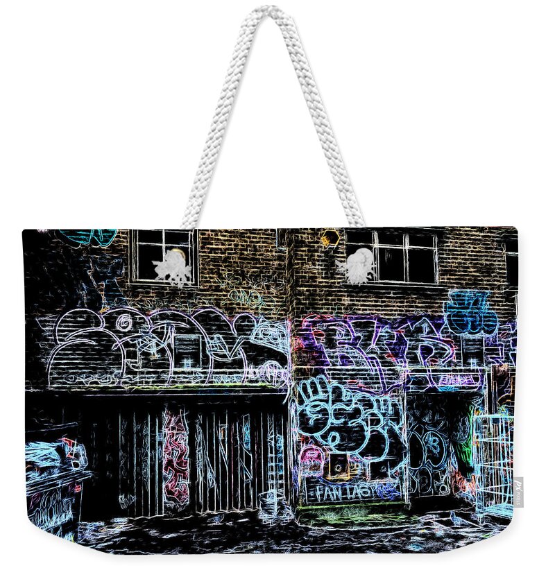 Richard Reeve Weekender Tote Bag featuring the photograph Backstreet Graffiti by Richard Reeve