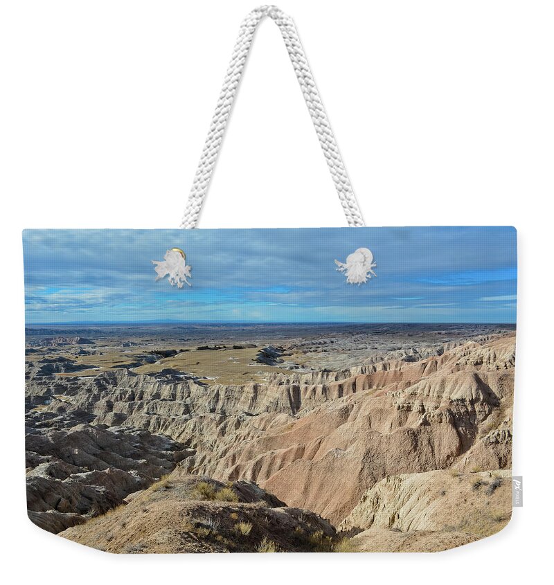 Badlands Weekender Tote Bag featuring the photograph Badlands Wilderness Overlook by Kyle Hanson