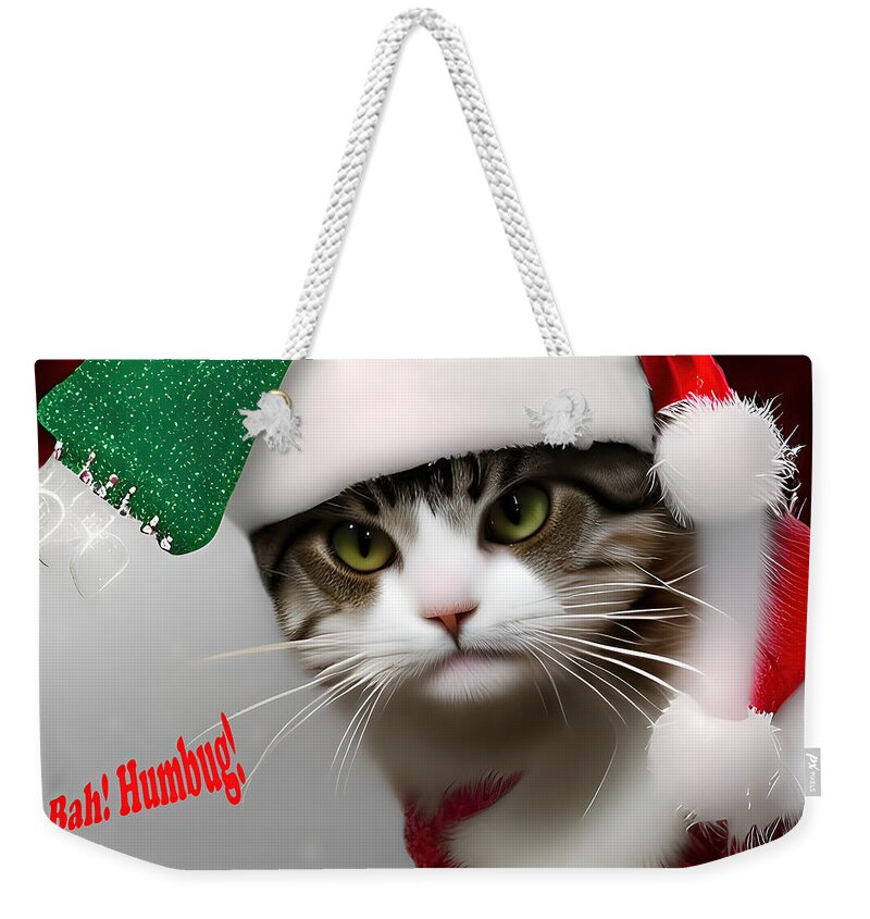 Cat Weekender Tote Bag featuring the photograph Bah humbug by Floyd Snyder