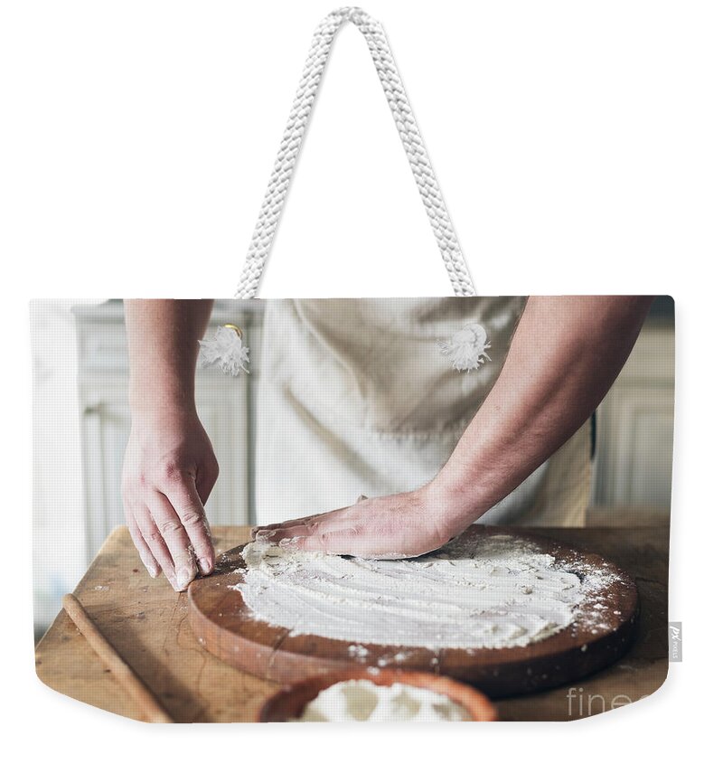 Baker Weekender Tote Bag featuring the photograph Baking bread by Jelena Jovanovic