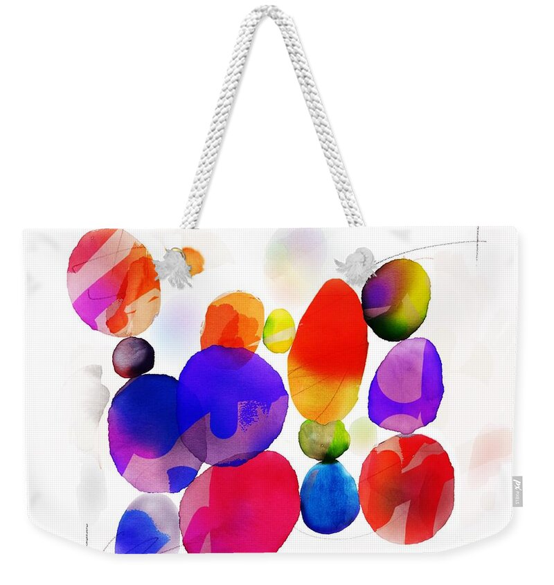 Colorful Weekender Tote Bag featuring the digital art Balance by Joe Roache