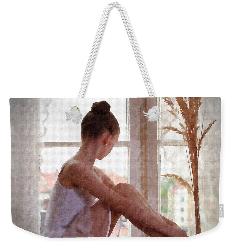 Portrait Weekender Tote Bag featuring the painting Ballerina - DWP3223322 by Dean Wittle