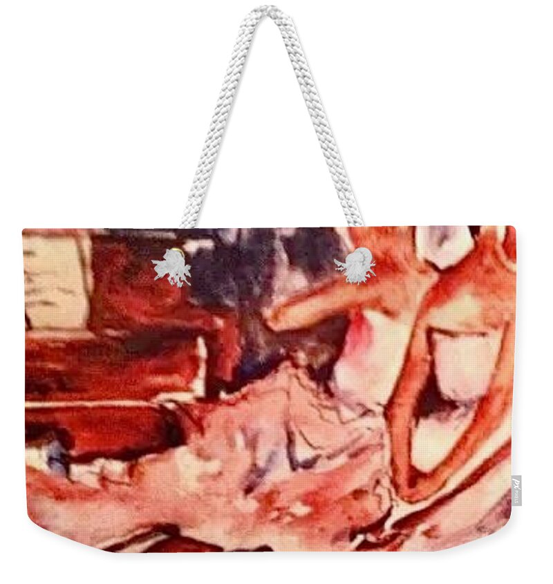  Weekender Tote Bag featuring the painting Ballerina girls by Angie ONeal