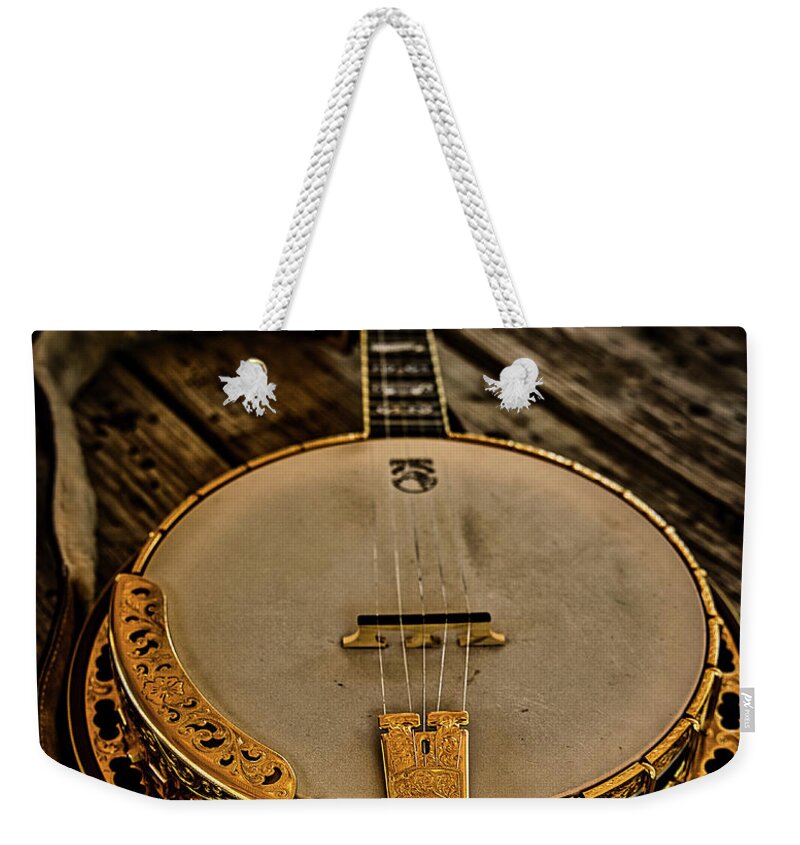 Instrument Weekender Tote Bag featuring the photograph Banjo by Rene Vasquez