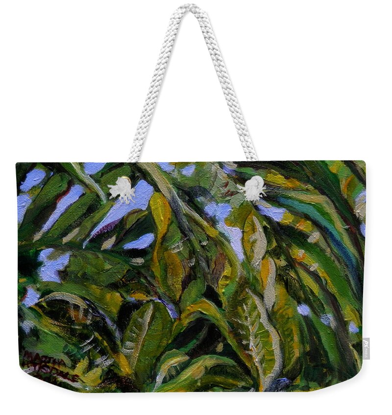 Leaves Weekender Tote Bag featuring the painting Barbados Green by Martha Tisdale