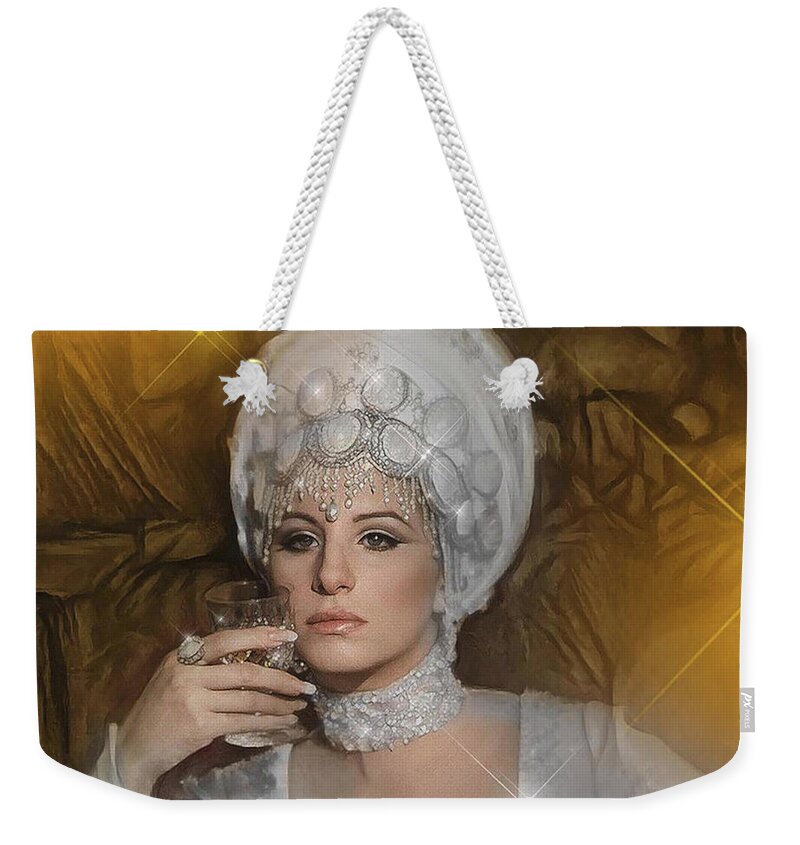  Weekender Tote Bag featuring the digital art Barbra Streisand 3 by Richard Laeton