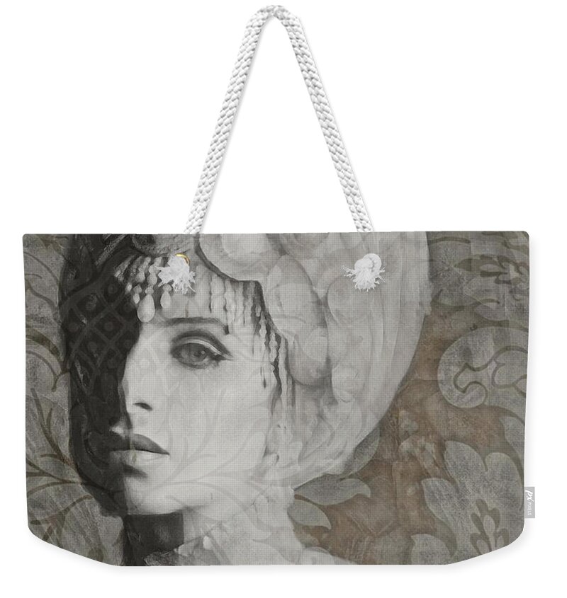  Weekender Tote Bag featuring the digital art Barbra Streisand 8 by Richard Laeton